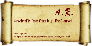 Andrásofszky Roland névjegykártya