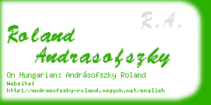 roland andrasofszky business card